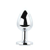 Toosh Metal Butt Plug Silver Set of 3 Clear Stone - Save 5% - Anal Dildos United Kingdom Stoke-on-trent