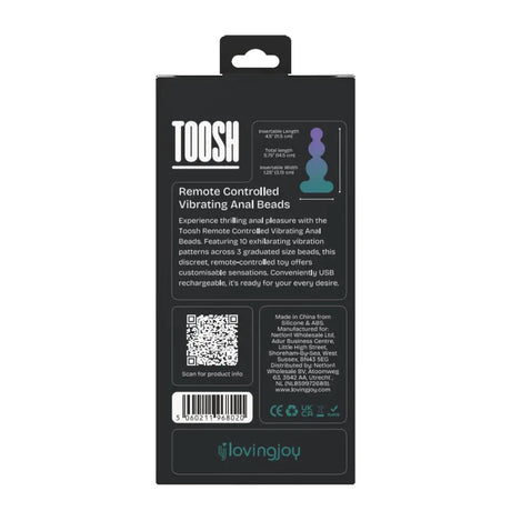Toosh Remote Controlled Vibrating Anal Beads - Save 15% - Dildos United Kingdom Stoke-on-trent