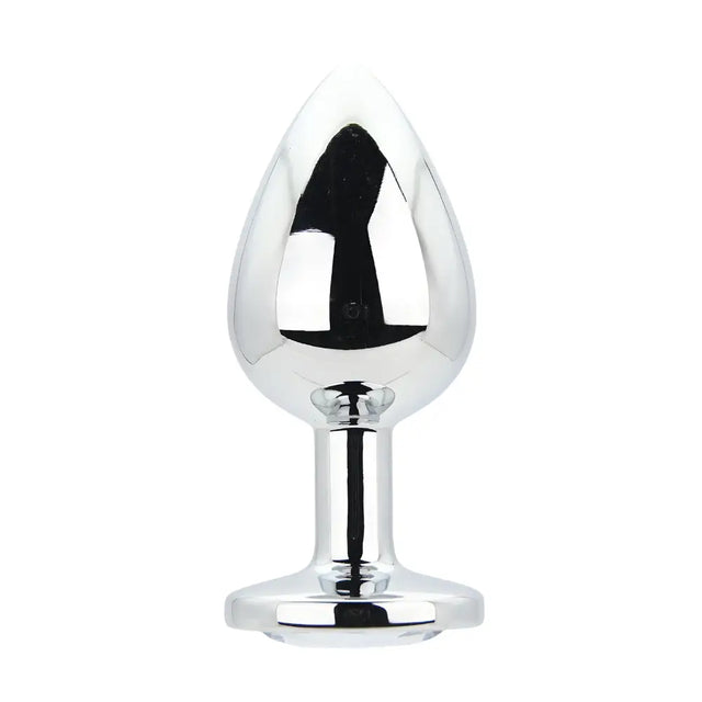 Toosh Silver Metal Butt Plug Large Clear Stone - Save 10% - Sale United Kingdom Stoke-on-trent