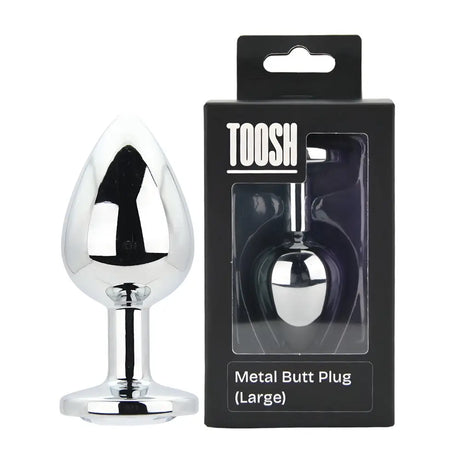 Toosh Silver Metal Butt Plug Large Clear Stone - Save 10% - Sale United Kingdom Stoke-on-trent