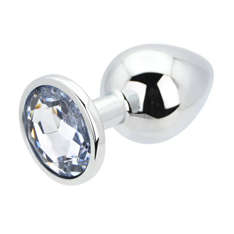 Toosh Silver Metal Butt Plug Large Clear Stone - Save 10% - Sale United Kingdom Stoke-on-trent