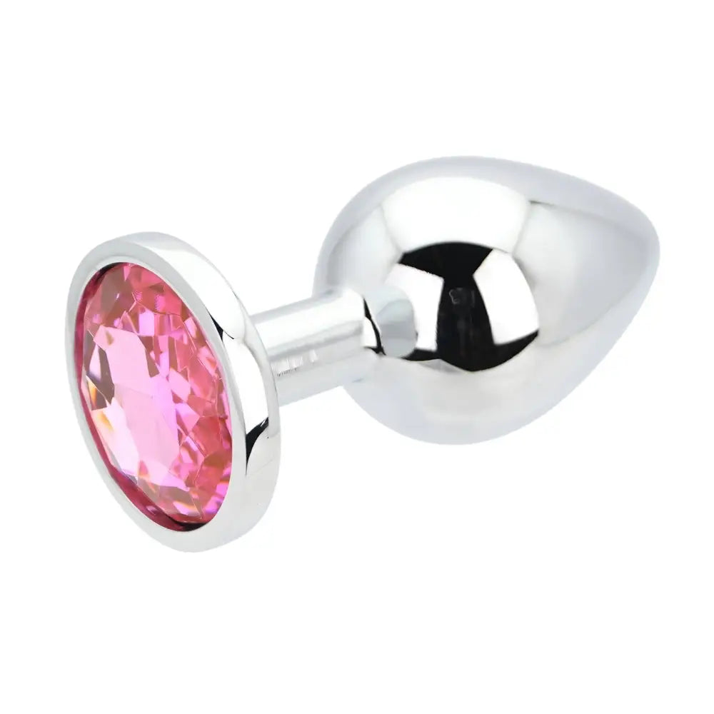 Toosh Silver Metal Butt Plug Large Pink Stone - Save 10% - Sale United Kingdom Stoke-on-trent