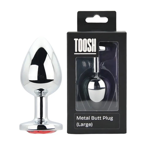 Toosh Silver Metal Butt Plug Large Red Stone - Save 10% - Sale United Kingdom Stoke-on-trent