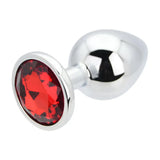 Toosh Silver Metal Butt Plug Large Red Stone - Save 10% - Sale United Kingdom Stoke-on-trent