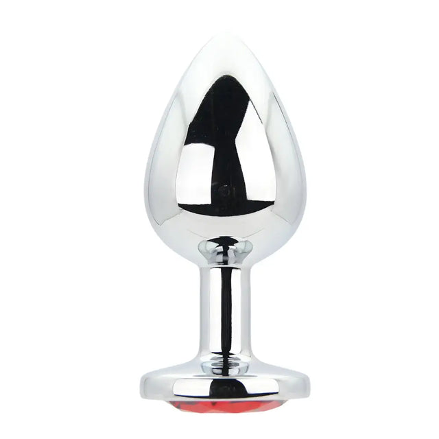 Toosh Silver Metal Butt Plug Large Red Stone - Save 10% - Sale United Kingdom Stoke-on-trent
