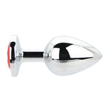 Toosh Silver Metal Butt Plug Large Red Stone - Save 10% - Sale United Kingdom Stoke-on-trent