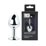 Toosh Silver Metal Butt Plug Medium Clear Stone - Save 10% - Sale United Kingdom Stoke-on-trent