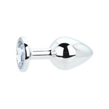 Toosh Silver Metal Butt Plug Medium Clear Stone - Save 10% - Sale United Kingdom Stoke-on-trent