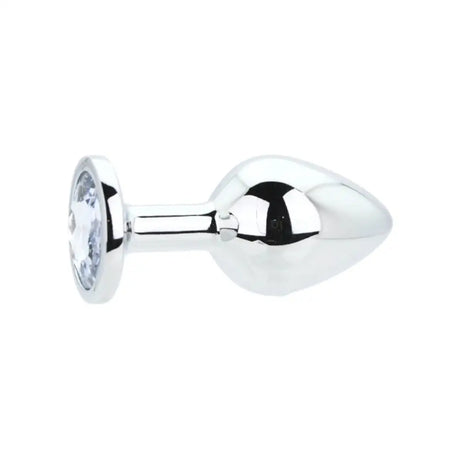 Toosh Silver Metal Butt Plug Medium Clear Stone - Save 10% - Sale United Kingdom Stoke-on-trent