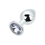 Toosh Silver Metal Butt Plug Medium Clear Stone - Save 10% - Sale United Kingdom Stoke-on-trent