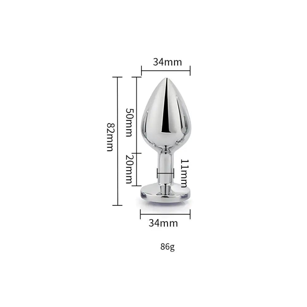 Toosh Silver Metal Butt Plug Medium Clear Stone - Save 10% - Sale United Kingdom Stoke-on-trent