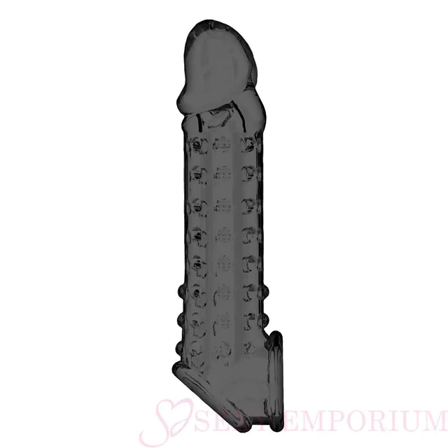 Transparent Black Ribbed Penis Sleeve - Save 15% - Fast Shipping - Sale United Kingdom Stoke-on-trent