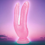 Ultra 8 Inch Pink Jelly Cock Double Penetrator - Save 25% - Fast Shipping - Dildo United Kingdom Stoke-on-trent