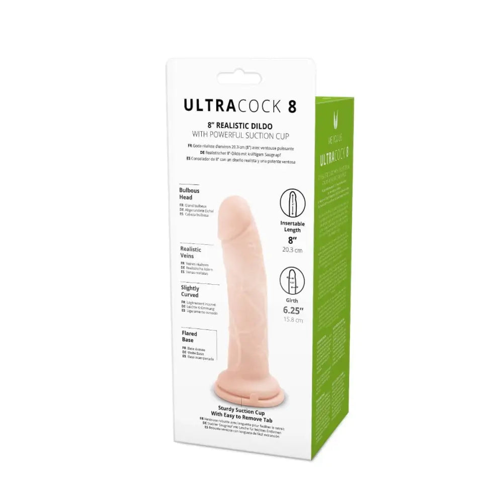 Ultra 8 Inch White Cock - Save 25% - Fast Shipping - Dildo United Kingdom Stoke-on-trent