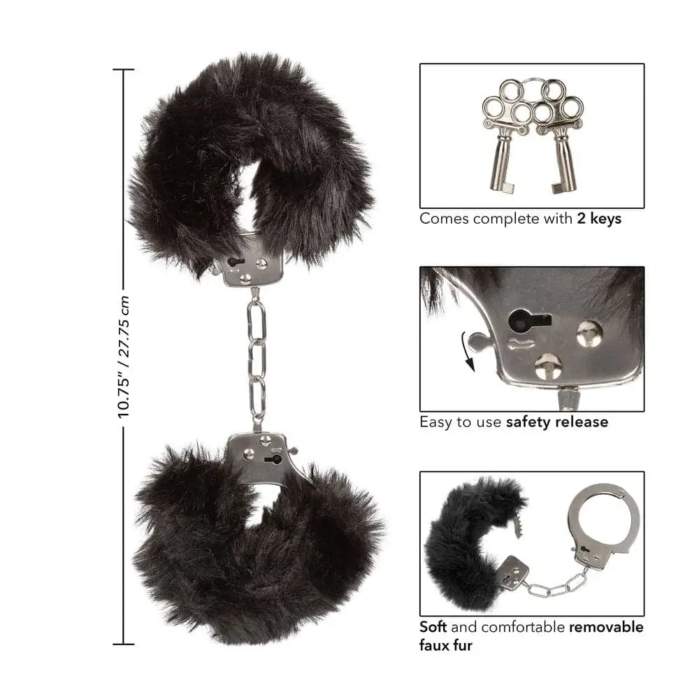 Ultra Fluffy Furry Cuffs Black - Save 15% - Fast Shipping - Sale United Kingdom Stoke-on-trent