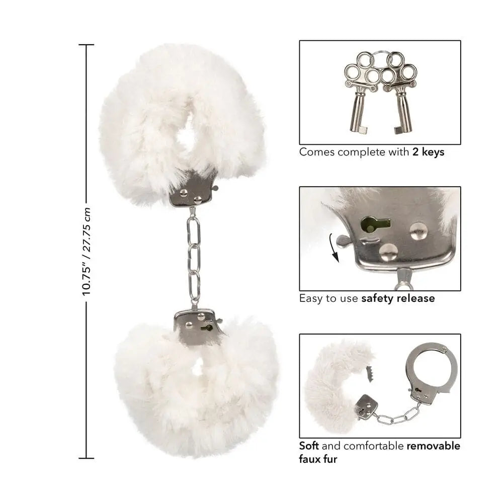 Ultra Fluffy Furry Cuffs White - Save 15% - Fast Shipping - Sale United Kingdom Stoke-on-trent