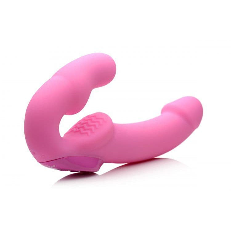 Urge-Pink Vibrating Strapless Strap On w/ Remote Control