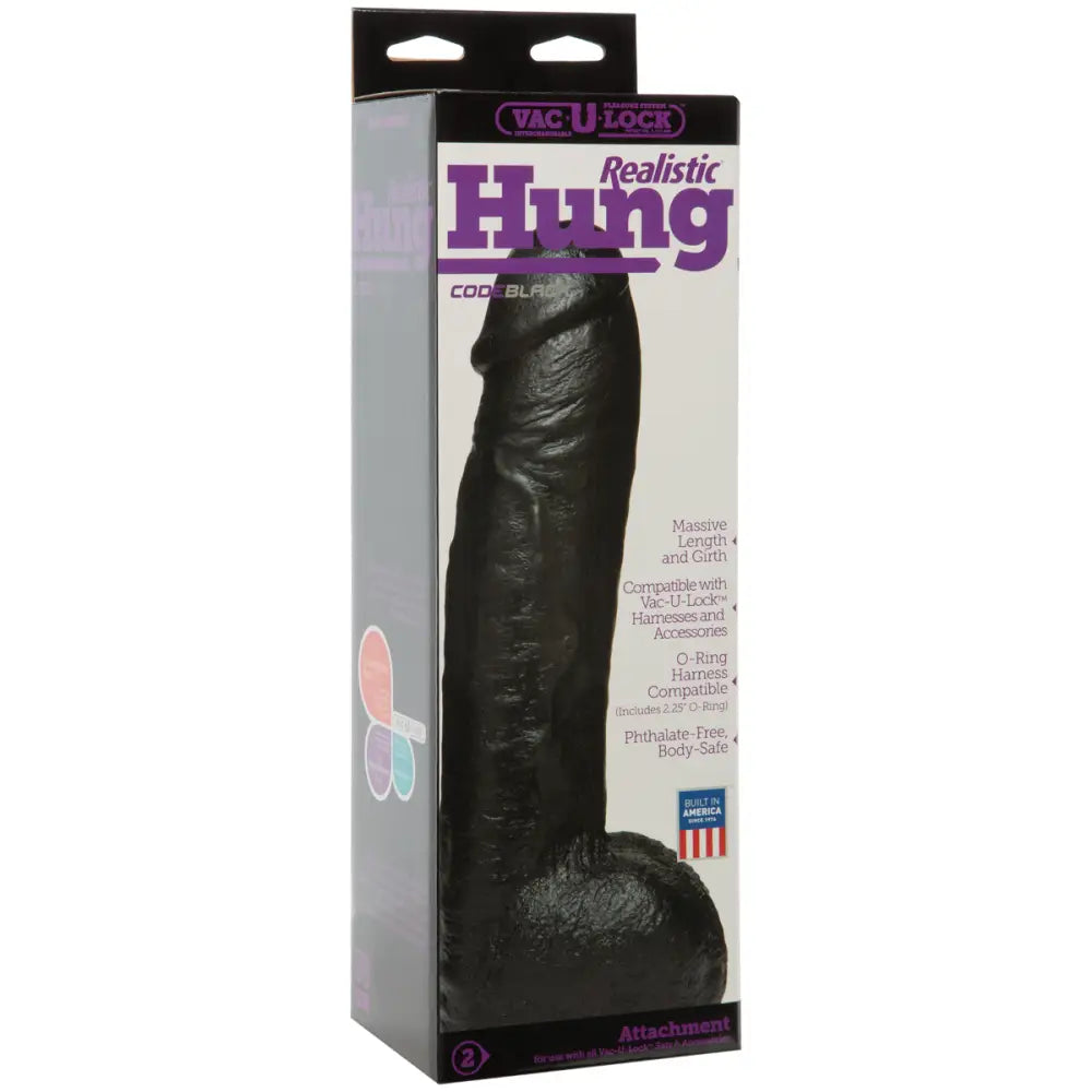 Doc Johnson 12 Inch Vac-u-lock Code Black Hung Dildo - Save 30% - 15% - Fast Shipping - Dildos United Kingdom Stoke-on-trent