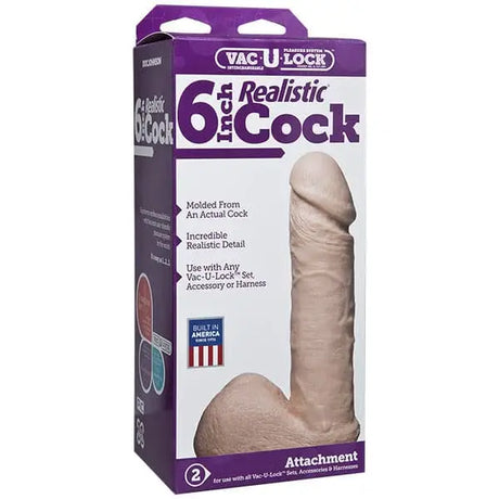 Vaculock 6 Inch Realistic Dildo Attachment - Save 30% - Vaculock - Fast Shipping - United Kingdom Stoke-on-trent