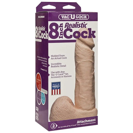 Vaculock 8 Inch Realistic Cock Attachment Flesh Pink - Save 30% - Vaculock - Fast Shipping - Dildo United Kingdom Stoke-on-trent
