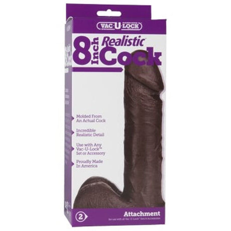 Vaculock 8 Inch Realistic Dildo Attachment Black - Save 30%