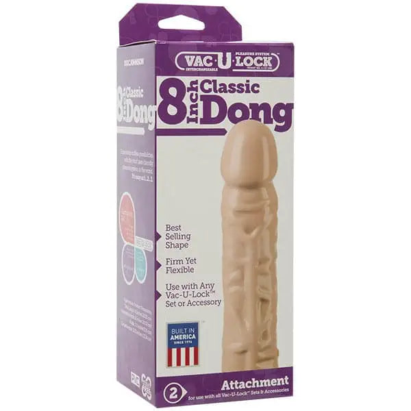 Vaculock Classic 8 Inch Dong Attachment - Save 25% - Vaculock - Fast Shipping - Dildo United Kingdom Stoke-on-trent