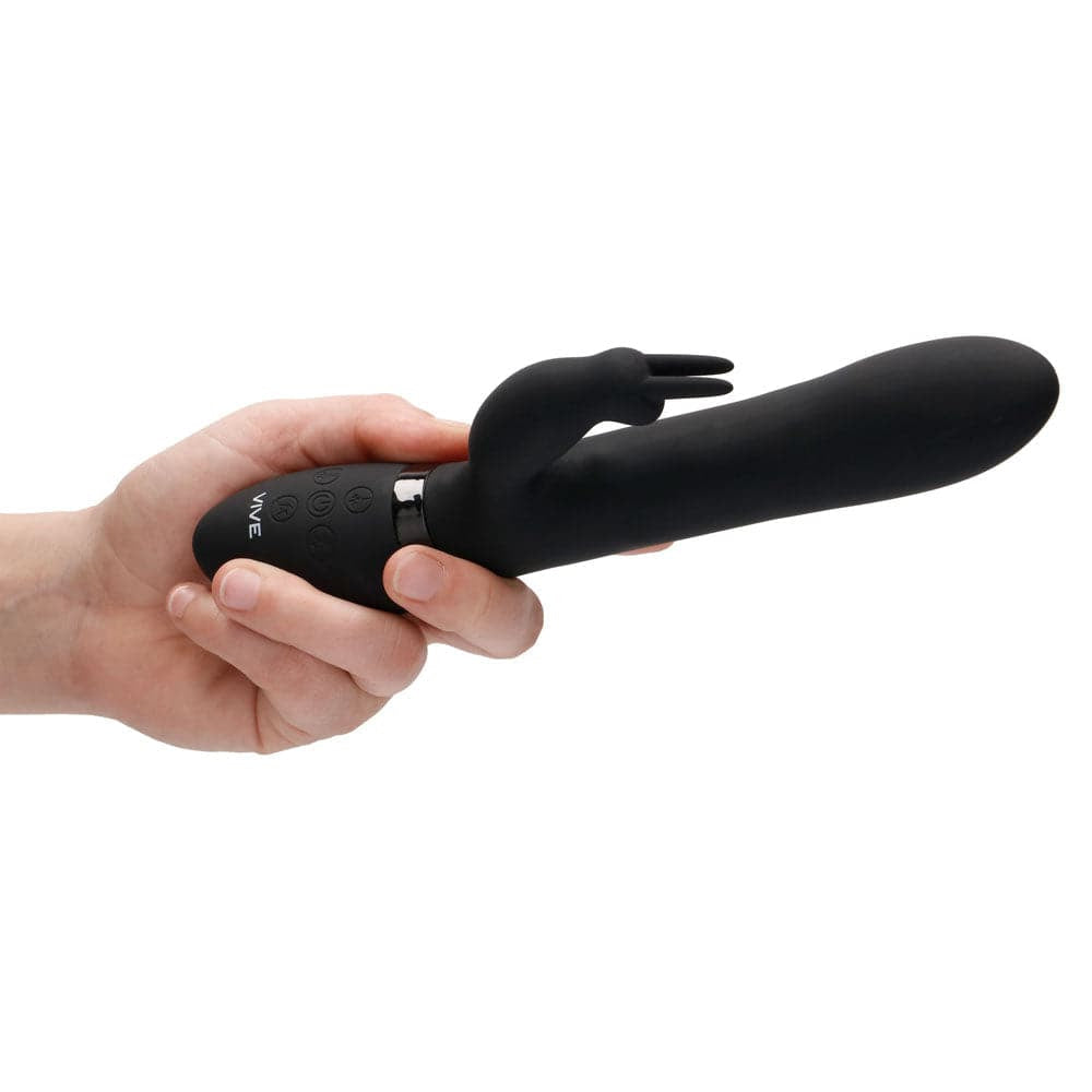 Vive Amoris svart kaninvibrator med stimulerande pärlor