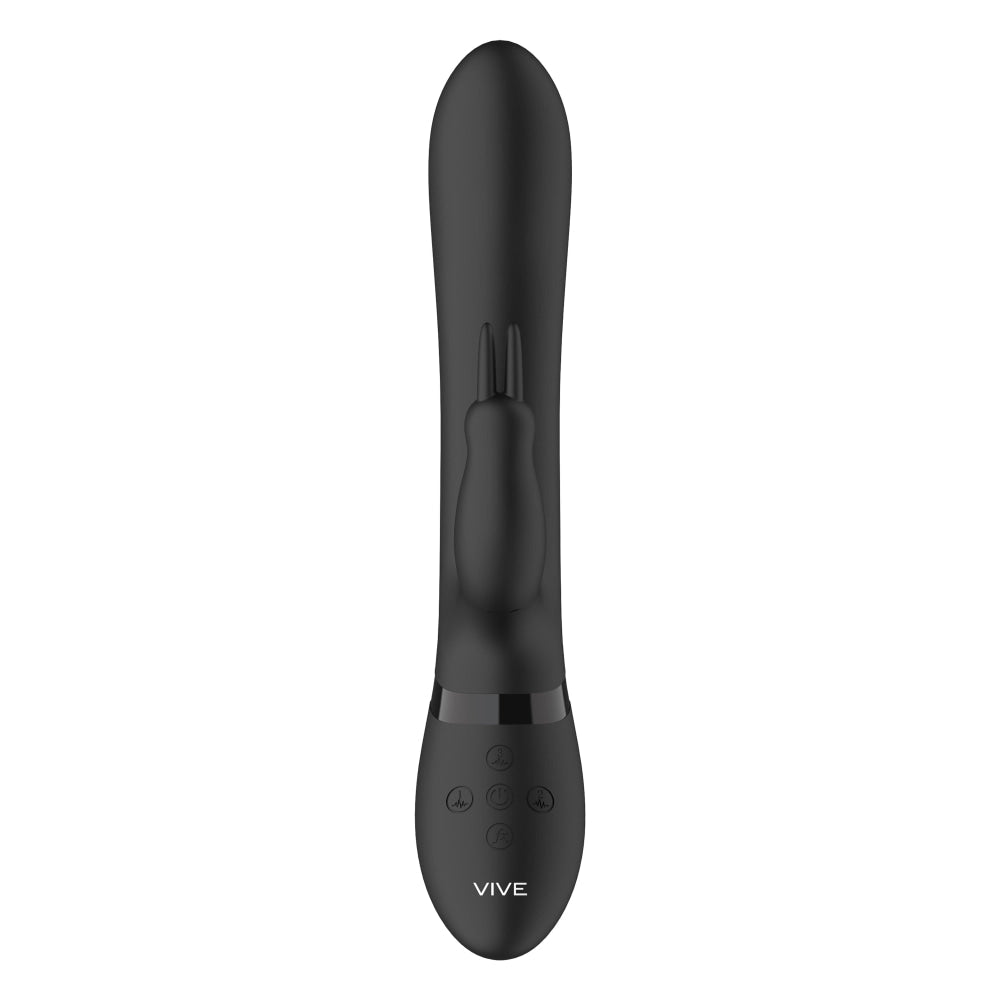 Vive Amoris svart kaninvibrator med stimulerande pärlor