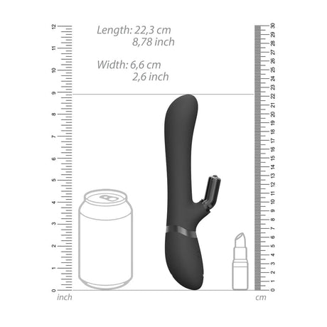 Vive Chou Double Action Interchangeable Rabbit Vibrator Black - Save 30%