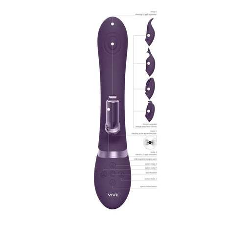 Vive Etsu Interchangeable Rabbit Vibrator Purple - Save 30% - Fast Shipping - United Kingdom Stoke-on-trent