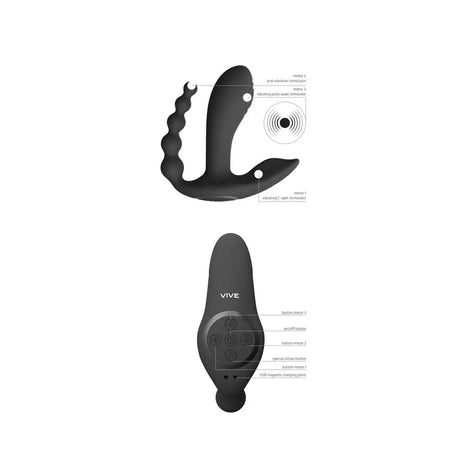 Vive Kata Double Penetrator Vibrator Black - Save 30% - Fast Shipping - Sale United Kingdom Stoke-on-trent