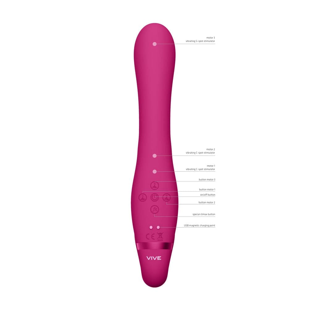 Vive Suki Triple Action trägerloser Riemen am Vibrator Pink