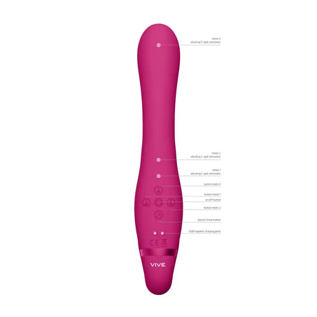 Vive Suki Triple Action Strapless Strap on Vibrator Pink - Save 30% - on - Fast - Couples Vibrators United Kingdom Stoke-on-trent