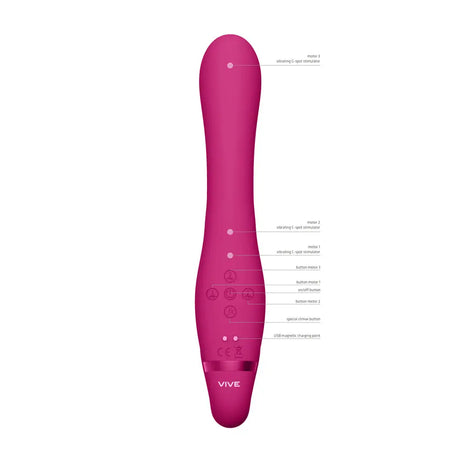 Vive Suki Triple Action Strapless Strap on Vibrator Pink - New Products – Latest Sex Toys & Adult Arrivals United Kingdom Stoke-on-trent