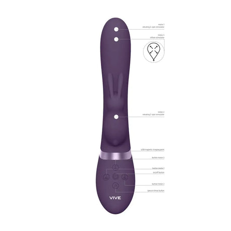 Vive Taka Triple Action Automatic Inflatable Vibrator Purple - Save 30% - Fast - United Kingdom Stoke-on-trent