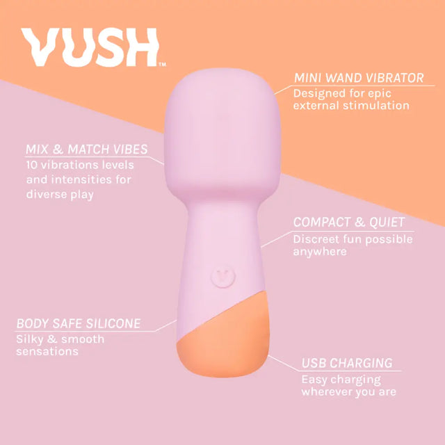Vush - Peachy Mini Wand Massager - Save 10% - Fast Shipping - Vibrator United Kingdom Stoke-on-trent