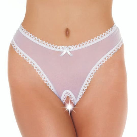 White Open Crotch Gstring - Save 30% - Sale