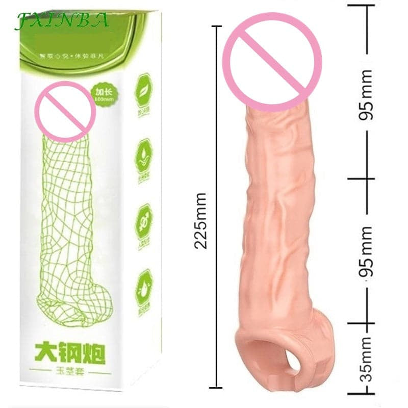 White Penis Sleeve with Free Lubricant - Sexy Emporium