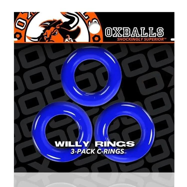 Willy Rings 3-pack Cockrings Police Blue - Save 25% - Willy Rings Cockrings Police Blue - Fast Shipping - Sale United Kingdom Stoke-on-trent