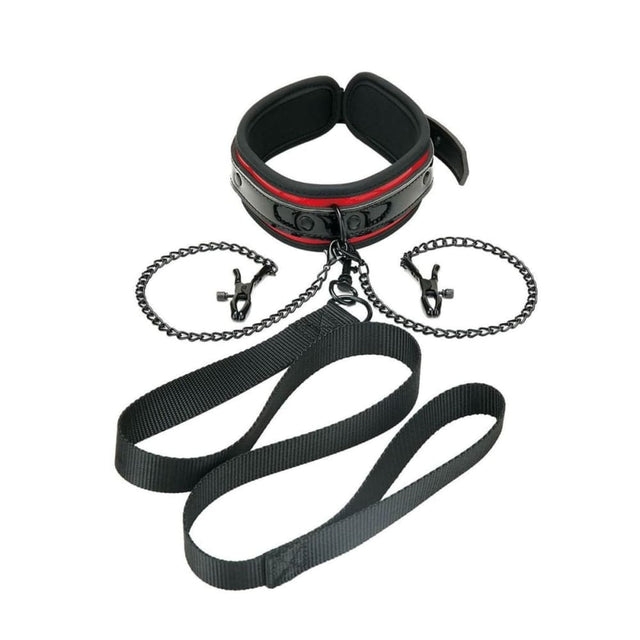 Ws Heartbreaker Deluxe Collar Nipple Clips Leash Set - Sex Toys - Save 20% - Sale