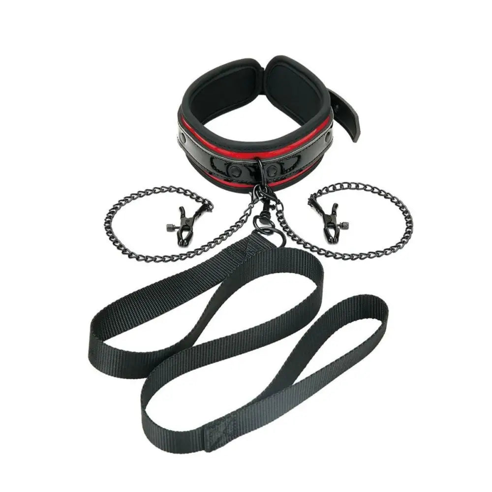 Ws Heartbreaker Deluxe Collar Nipple Clips Leash Set - Sex Toys - Save 25% - Ws Heartbreaker Deluxe Collar Nipple Clips Leash Set - Fast