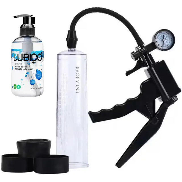 X Factor Large 9’’ Penis Pump Vacuum Male Enlarger Extender 3 Sleeves Men’s with Trigger Sex Toys Mastuabors for Enlargement Toy Machine