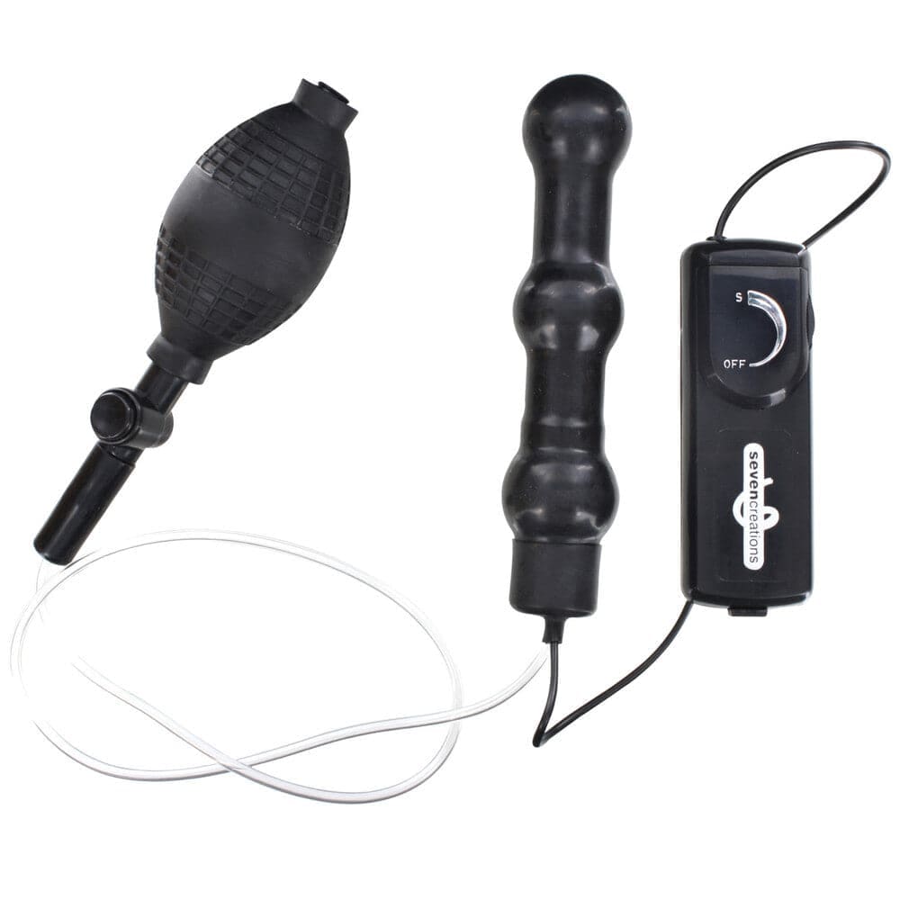 Zepplin Unisex Inflatable Vibrating Anal Wand Black - Save 30% - Sale