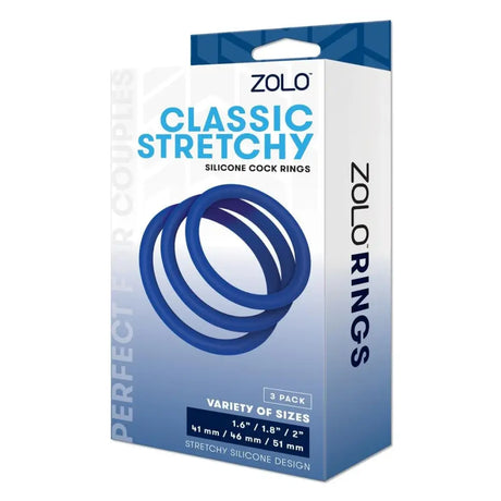 Zolo Classic Stretchy Silicone Cock Ring Blue - Save 25% - Classic Stretchy Silicone Cock Ring - Fast Shipping - Sale United Kingdom