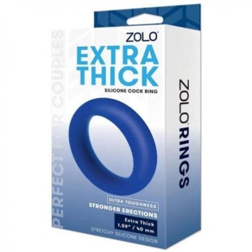 Zolo EXTRA THICK COCKRING EN SILICONE Bleu