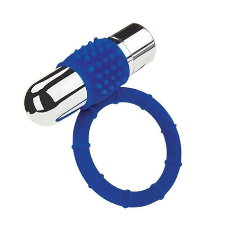 Zolo POWERED BULLET COCK RING Blue - Sex Toys