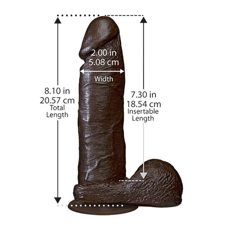 Realistický penis 8 palcové dildo černé