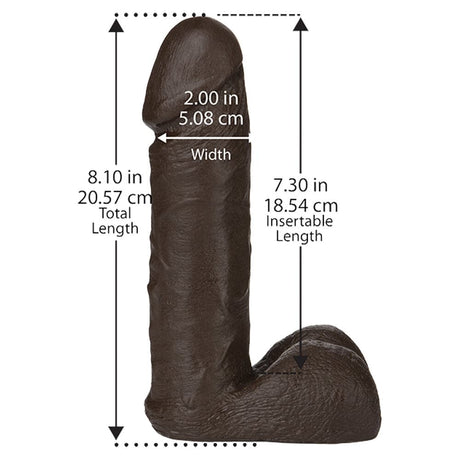 VaCulock 8 palcové realistické připevnění dildo černé