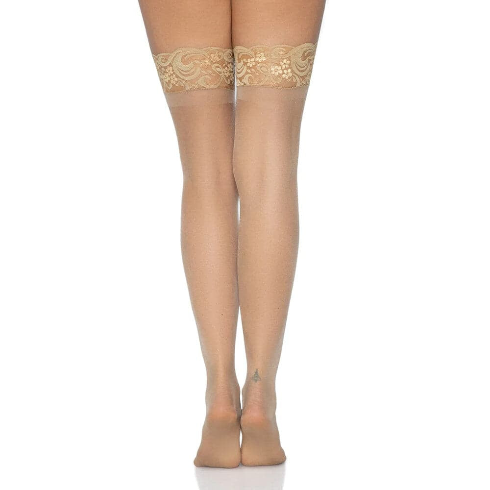 Leg Avenue Stay Up Up Sheer Thigh Hold Ups Nude UK 8 a 14