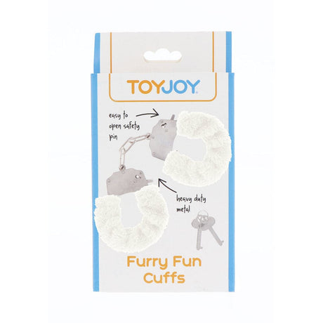 أساور معصم ToyJoy Furry Fun باللون الأبيض